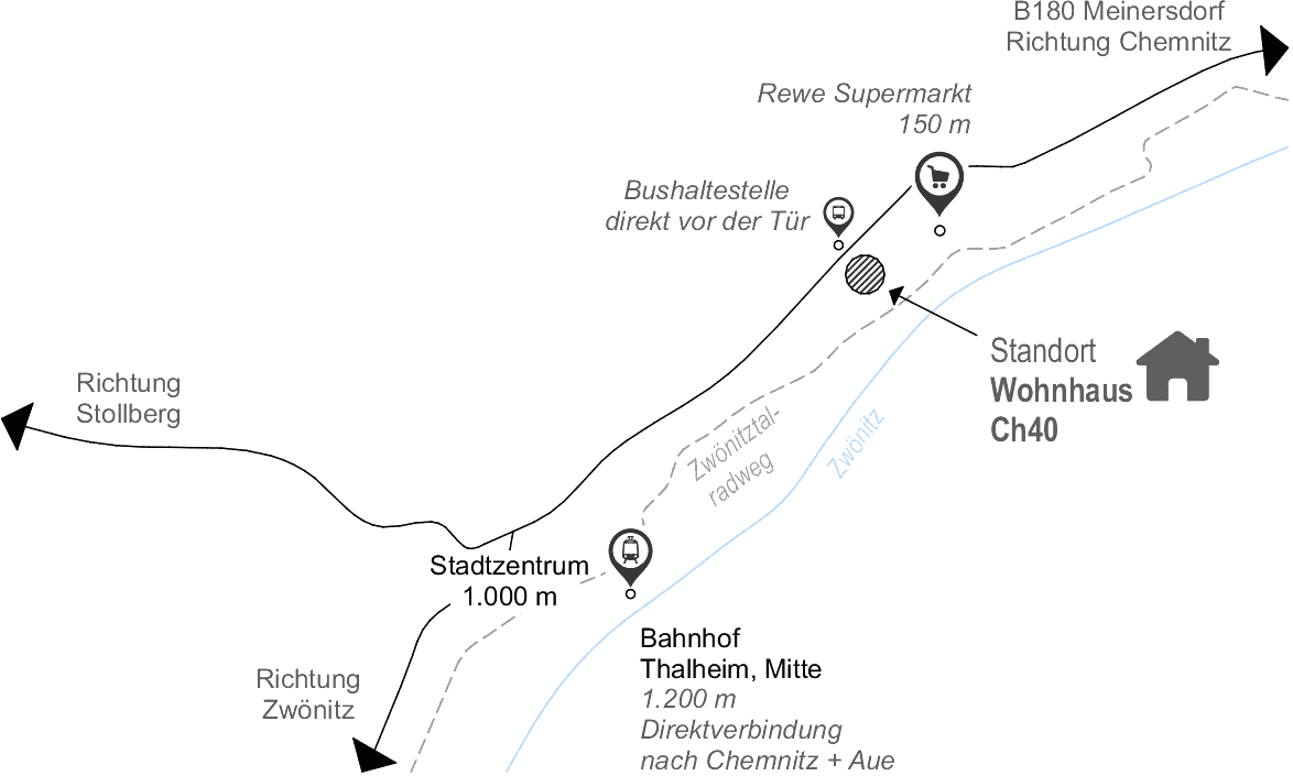 Lageplan der Chemnitzer Straße 40